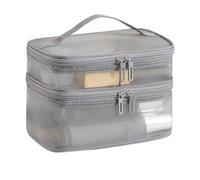 Borse per il trucco a rete multiple tasche aperte borsa cosmetica resistente all'acqua per uso quotidiano accessori da viaggio palestra borsa da toilette traspirante, Grigio, A, Bellezza di massa