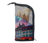 Borse per il trucco da donna,borsa da toilette per uomo,Albero di Natale Architettura Francia,borsa per cosmetici da viaggio