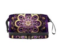 Borse per il trucco da donna,borsa da toilette per uomo,amore mandala viola cosmico,borsa per cosmetici da viaggio