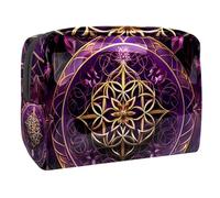 Borse per il trucco da donna,borsa da toilette per uomo,amore mandala viola cosmico,borsa per cosmetici da viaggio
