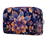 Borse per il trucco da donna,borsa da toilette per uomo,fiore stampato etnico colorato,borsa per cosmetici da viaggio