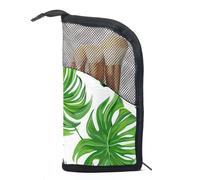 Borse per il trucco da donna,borsa da toilette per uomo,foglie di palma tropicale dell'acquerello,borsa per cosmetici da viaggio