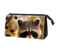Borse per il trucco da donna,borsa da toilette per uomo,Frutto del panda rosso della foresta,borsa per cosmetici da viaggio
