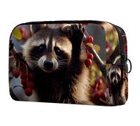 Borse per il trucco da donna,borsa da toilette per uomo,Frutto del panda rosso della foresta,borsa per cosmetici da viaggio