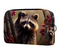 Borse per il trucco da donna,borsa da toilette per uomo,Frutto del panda rosso della foresta,borsa per cosmetici da viaggio