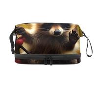 Borse per il trucco da donna,borsa da toilette per uomo,Frutto del panda rosso della foresta,borsa per cosmetici da viaggio