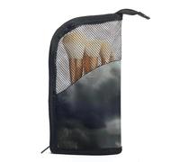 Borse per il trucco da donna,borsa da toilette per uomo,Giorno nuvoloso della bandiera americana dell'aquila,borsa per cosmetici da viaggio