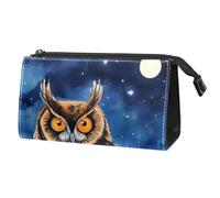 Borse per il trucco da donna,borsa da toilette per uomo,gufo volante notturno della foresta,borsa per cosmetici da viaggio