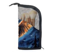 Borse per il trucco da donna,borsa da toilette per uomo,gufo volante notturno della foresta,borsa per cosmetici da viaggio
