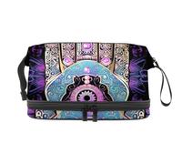 Borse per il trucco da donna,borsa da toilette per uomo,Mandala della mano dell'occhio di stile etnico,borsa per cosmetici da viaggio