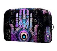 Borse per il trucco da donna,borsa da toilette per uomo,Mandala della mano dell'occhio di stile etnico,borsa per cosmetici da viaggio