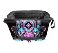Borse per il trucco da donna,borsa da toilette per uomo,Mandala della mano dell'occhio di stile etnico,borsa per cosmetici da viaggio