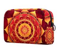 Borse per il trucco da donna,borsa da toilette per uomo,Mandala etnico del fiore dell'annata,borsa per cosmetici da viaggio