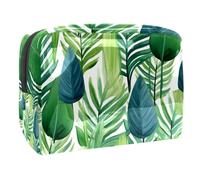 Borse per il trucco da donna,borsa da toilette per uomo,Modello di foglie tropicali hawaii,borsa per cosmetici da viaggio