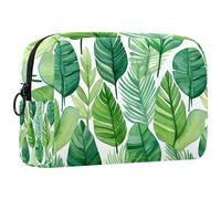 Borse per il trucco da donna,borsa da toilette per uomo,Modello di foglie tropicali hawaii,borsa per cosmetici da viaggio