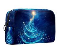 Borse per il trucco da donna,borsa da toilette per uomo,natale albero magico blu,borsa per cosmetici da viaggio