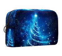 Borse per il trucco da donna,borsa da toilette per uomo,natale albero magico blu,borsa per cosmetici da viaggio