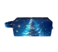 Borse per il trucco da donna,borsa da toilette per uomo,natale albero magico blu,borsa per cosmetici da viaggio