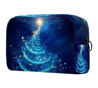 Borse per il trucco da donna,borsa da toilette per uomo,natale albero magico blu,borsa per cosmetici da viaggio