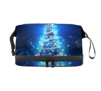 Borse per il trucco da donna,borsa da toilette per uomo,natale albero magico blu,borsa per cosmetici da viaggio