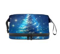 Borse per il trucco da donna,borsa da toilette per uomo,natale albero magico blu,borsa per cosmetici da viaggio