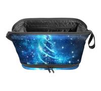 Borse per il trucco da donna,borsa da toilette per uomo,natale albero magico blu,borsa per cosmetici da viaggio