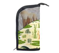 Borse per il trucco da donna,borsa da toilette per uomo,pianta verde coccodrillo,borsa per cosmetici da viaggio
