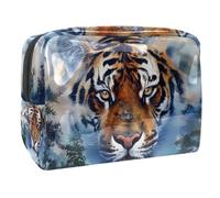 Borse per il trucco da donna,borsa da toilette per uomo,Ritratto animale della foresta Tigre,borsa per cosmetici da viaggio