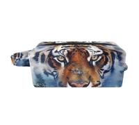 Borse per il trucco da donna,borsa da toilette per uomo,Ritratto animale della foresta Tigre,borsa per cosmetici da viaggio