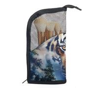 Borse per il trucco da donna,borsa da toilette per uomo,Ritratto animale della foresta Tigre,borsa per cosmetici da viaggio