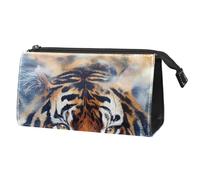 Borse per il trucco da donna,borsa da toilette per uomo,Ritratto animale della foresta Tigre,borsa per cosmetici da viaggio