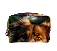 Borse per il trucco da donna,borsa da toilette per uomo,Ritratto di pastore tedesco del cane,borsa per cosmetici da viaggio