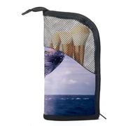 Borse per il trucco da donna,borsa da toilette per uomo,salto della balena dell'oceano della nuvola,borsa per cosmetici da viaggio