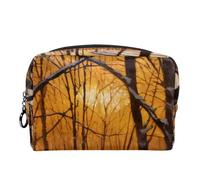 Borse per il trucco da donna,borsa da toilette per uomo,sentiero dell'albero della foresta invernale,borsa per cosmetici da viaggio