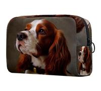 Borse per il trucco da donna,borsa da toilette per uomo,Simpatico cane cavalier king charles spaniel,borsa per cosmetici da viaggio