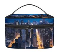Borse per il trucco da donna,borsa da toilette per uomo,Visualizza il cielo della torre di architettura,borsa per cosmetici da viaggio