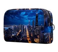 Borse per il trucco da donna,borsa da toilette per uomo,Visualizza il cielo della torre di architettura,borsa per cosmetici da viaggio