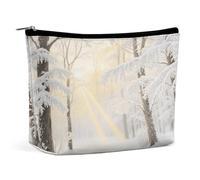 Borse per il trucco da viaggio Borsa cosmetica in pelle PU Forest Rime con cerniera Grande borsa da toilette per le donne Impermeabile Portatile Makeup Case Organizer carino Zipper Pouch Make Up Bags