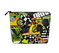 Borse per il trucco da viaggio con cerniera, per donne, con tema Dirt Bikes Car Racing