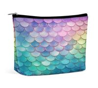 Borse per il trucco da viaggio in pelle PU Dreamy Gradient Scale Borsa cosmetica con cerniera Grande borsa da toilette per le donne Impermeabile Portatile Makeup Case Organizer carino Zipper Pouch