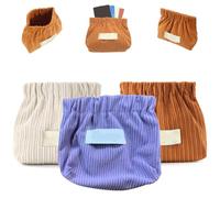 Borse per il trucco da viaggio in velluto a coste,Borsa portaoggetti elastica riutilizzabile Borsa Borse portaoggetti Elastiche in Velluto a Coste Mini Borsa(3 pezzi)