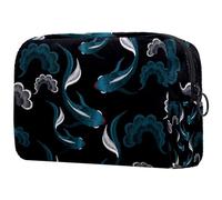 Borse per il trucco per le donne inchiostro fuoco e vernice spray da donna astuccio astratto da viaggio con cerniera astuccio portatile organizer per articoli da toeletta per ragazze adolescenti,