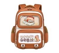 Borse per la scuola primaria, borse a tracolla con capibara, borse per la scuola per bambini e bambine Borse per la scuola dal design ergonomico,Marrone,small