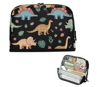 Borse per matite Classici Dinosauri Stegosauro Foglie Matite Nere Astuccio con Cerniera Astuccio Grande Aula Penna Borsa Ragazzi Cancelleria Organizer Rientro a Scuola Forniture