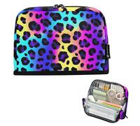 Borse per matite colorate leopardo viola a pois sacchetti per matite con cerniera astuccio per matite per ragazzi borse per penne adolescenti ragazze stampa floreale preppy college forniture