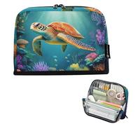 Borse per matite con immagine di tartaruga marina oceano subacquea astuccio con cerniera astuccio per matite grandi ragazzi borse per penne ragazze adolescenti insegnante cancelleria per bambini