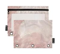 Borse per matite con texture in marmo pesca per cartella con sacchetto trasparente per finestra e occhielli, cartella a 3 anelli per aula, scuola, ufficio, forniture