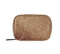 Borse per medicine da donna con scomparti staccabili, con glitter dorati, colore brillante, comoda custodia per pillole da viaggio
