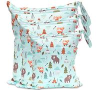 Borse per pannolini, 3 pezzi, bagnate e asciutte, impermeabili, lavabili, pannolini di stoffa per pannolini, viaggi, palestra, spiaggia, piscina, Volpe, xl, Borsa per abiti