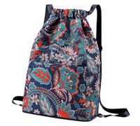 Borse per piscina, borsa per zaino in spalla, ampia capacità, tracolla portatile, impermeabile e impermeabile, 14,17 x 5,51 x 18,9 pollici, palestra casual per amici e famiglie, Retro Blue Flowers, Se